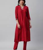 Embroidered a line kurta with gathering & sequins detail.