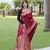 Silk Blend Saree With Copper And Golden Zari Weaved Border And Rich Pallu 