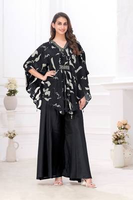 Premium stylish digital printed muslin cord-set kaftan style 1