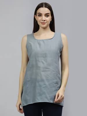 hand embroidered grey georgette lucknowi chikankari top with slip 5
