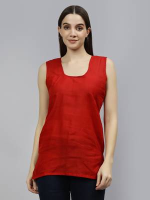 hand embroidered red georgette lucknowi chikankari top with slip 5