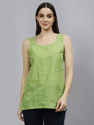 hand embroidered green georgette lucknowi chikankari top with slip 5