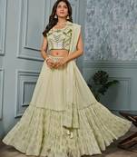 Premium Heavy Embroidery & Sequins Work With Latkan cancan Lehenga and croptop