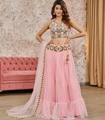 Premium Heavy Embroidery & Sequins Work With Latkan cancan Lehenga and croptop