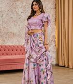 Premium Heavy Embroidery & Sequins Work With Latkan cancan Lehenga and croptop