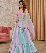 Premium Heavy Embroidery & Sequins Work With Latkan cancan Lehenga and croptop