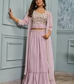 Premium Heavy Embroidery & Sequins Work With Latkan cancan Lehenga and croptop