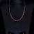 Silver plated hydro ruby stone embellished cz necklace 317fnnn336