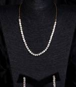 Gold plated cubic zirconiz stone embellished ad necklace 317fnnn343
