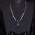 Silver plated blue stone embellished designer cz necklace 317fnnn344