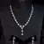 Silver Sea Green Stone embellished designer cz necklace 317fnnn347