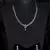 Silver Sea Green stone embellished designer cz necklace 317fnnn350