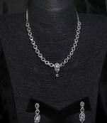 Silver plated white stone embellished designer cz necklace 317fnnn351