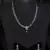 Silver plated white stone embellished designer cz necklace 317fnnn351
