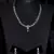 Silver plated pink stone embellished designer cz necklace 317fnnn353