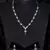 Hydro ruby and cz stone embellished Silver plated necklace 317fnnn367