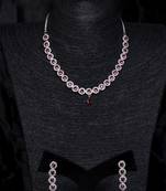 Silver plated hydro ruby stone designer necklace 317fnnn368