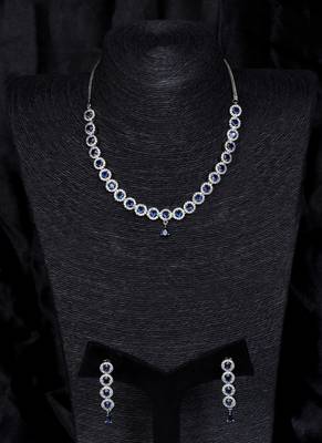 Silver plated blue stone designer necklace 317fnnn369 1