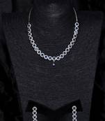 Silver plated blue stone designer necklace 317fnnn369