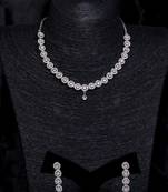 Silver plated pink stone designer necklace 317fnnn370