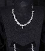 Silver plated white stone designer necklace 317fnnn371