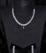 Silver Sea Green stone designer necklace 317fnnn372