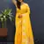 Yellow woven Faux kanchipuram silk saree with blouse