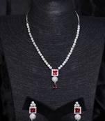 Silver plated hydro ruby stone designer necklace 317fnnn374