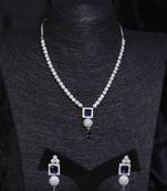 Silver plated blue stone designer necklace 317fnnn377