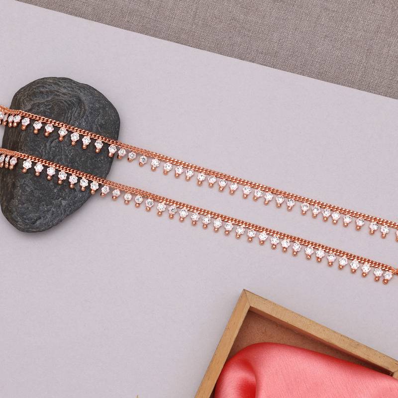 Rose gold color anklets