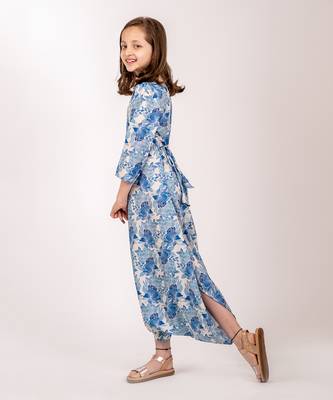 Cream & blue cotton rayon  dhoti jumpsuit 2