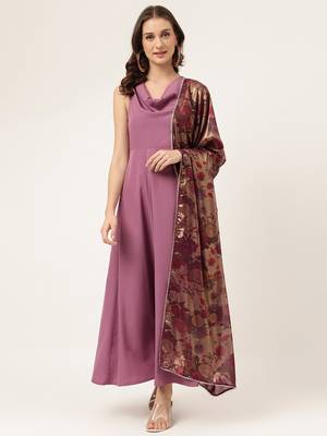 Baby pink colour designer partywear kurti with dupatta for girlish looks 1
