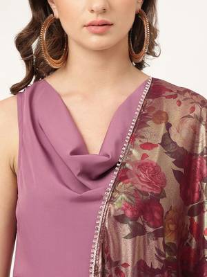 Baby pink colour designer partywear kurti with dupatta for girlish looks 3