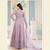 Light purple heavy embroidery net semi stitch wedding gowns