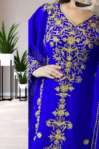 Sale!! New Moroccan Wedding Kaftan Dubai Farasha Islamic Abaya Kaftan Clothing Very Long Gown 122