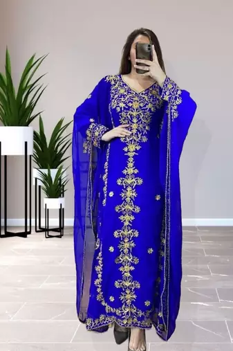 Sale!! New Moroccan Wedding Kaftan Dubai Farasha Islamic Abaya Kaftan Clothing Very Long Gown 122