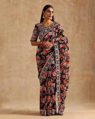 Print Designer Party Wear Work Saree  1