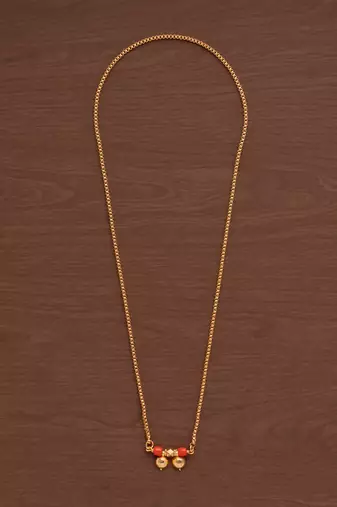 Golden mangalsutra LONG with double vati one gram gold