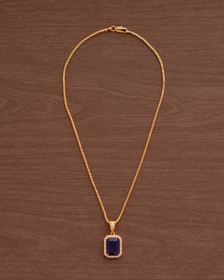 Golden short chain with Purple stone pendant one gram gold 2