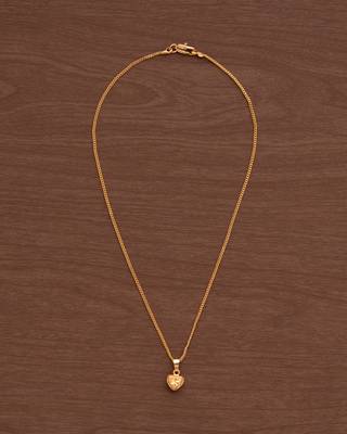Golden chain SHORT with small heart pendant one gram gold 2