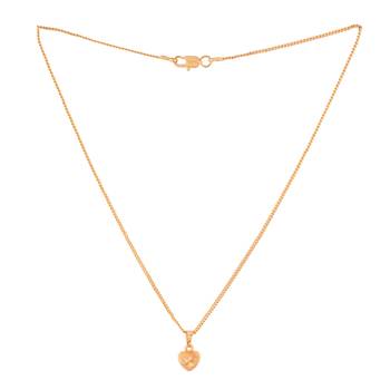 Golden chain SHORT with small heart pendant one gram gold 3
