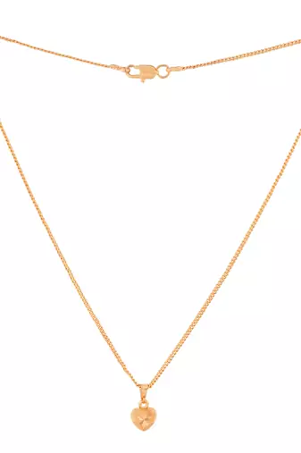 Golden chain SHORT with small heart pendant one gram gold