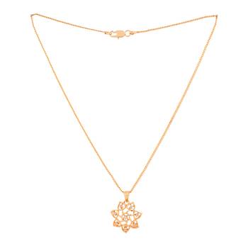 Golden chain SHORT with white flower pendant one gram gold 3