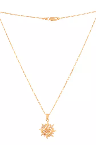 Golden chain SHORT with diamond pendant one gram gold