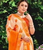 New design fancy floral print chiffon saree