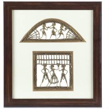 Handcrafted Tribal Metal Craft With Rosewood Frame_02 1