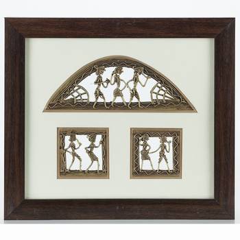 Handcrafted Tribal Metal Craft With Rosewood Frame_08 1
