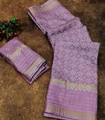 Pink colour bandhani  dola silk saree