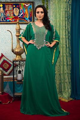 Sea green georgette kaftan 1