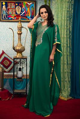 Sea green georgette kaftan 2